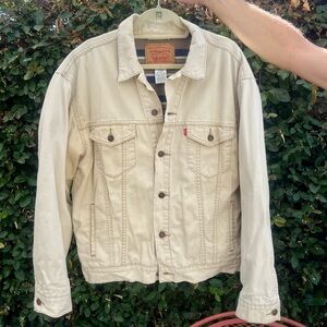 Vintage Levi’s 70518 Blanket Lined Jacket Large (RARE FADED TAN/WHITE COLOR)